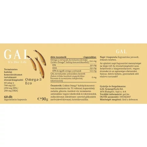 GAL Omega-3 Eco halolaj kapszula 60x