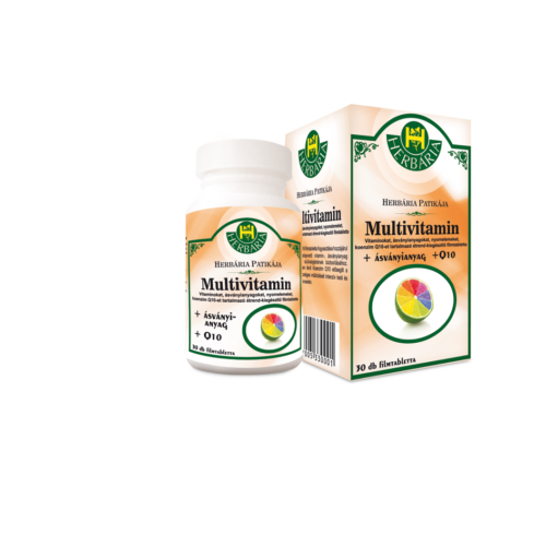 Herbária Multivitamin - Vitaminokat, ásványianyagokat, nyomelemeket, koenzim-Q10-et tartalmazó étrend-kiegészítő filmtabletta 30 db