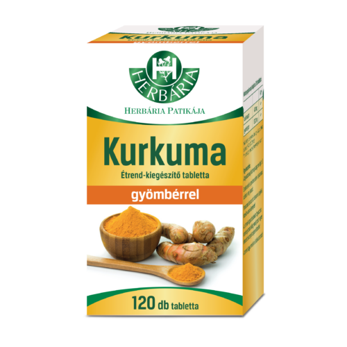 Herbária Kurkuma étrend-kiegészítő tabletta gyömbérrel 120 db