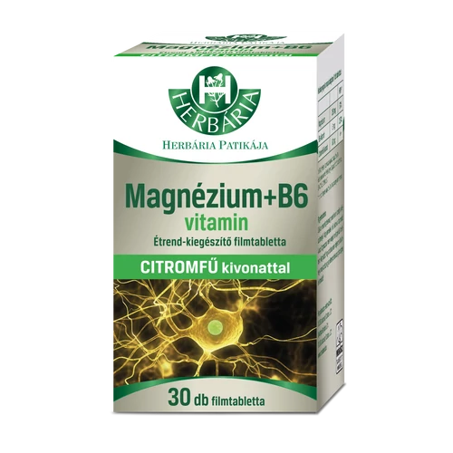Herbária Magnézium + B6-vitamin citromfű kivonattal étrend-kiegészítő filmtabletta 30 db