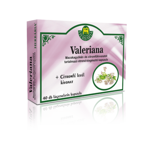 Herbária Valeriana - Macskagyökér- és citromfűkivonatot tartalmazó étrend-kiegészítő kapszula
