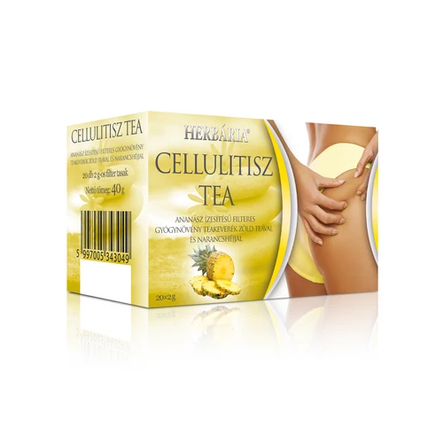 Herbária Cellulitisz tea - ananász ízesítésű filteres gyógynövény teakeverék zöld teával és narancshéjjal